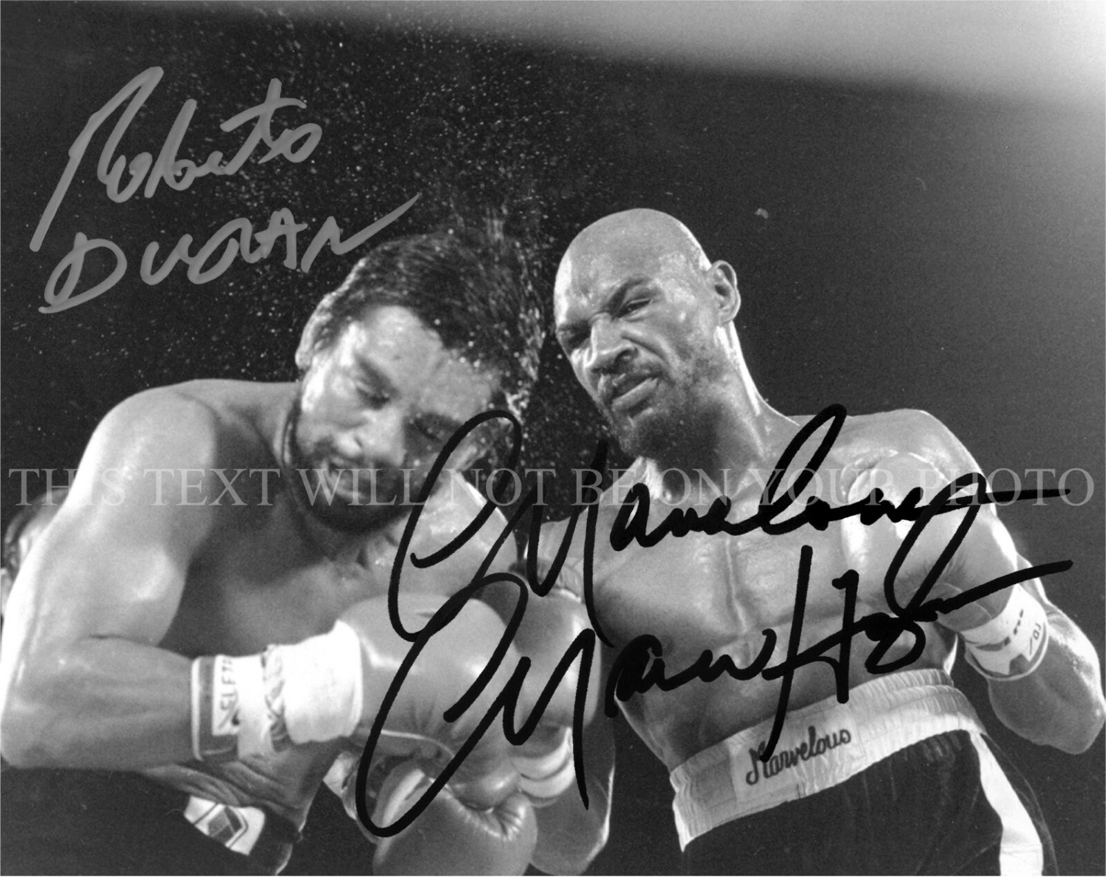 MARVELOUS MARVIN HAGLER AND ROBERTO DURAN SIGNED AUTOGRAPH 8X10 RP PHOTO BIG HIT MARVELOUS MARVIN HAGLER AND ROBERTO DURAN SIGNED AUTOGRAPH 8X10 RP PHOTO BIG HIT