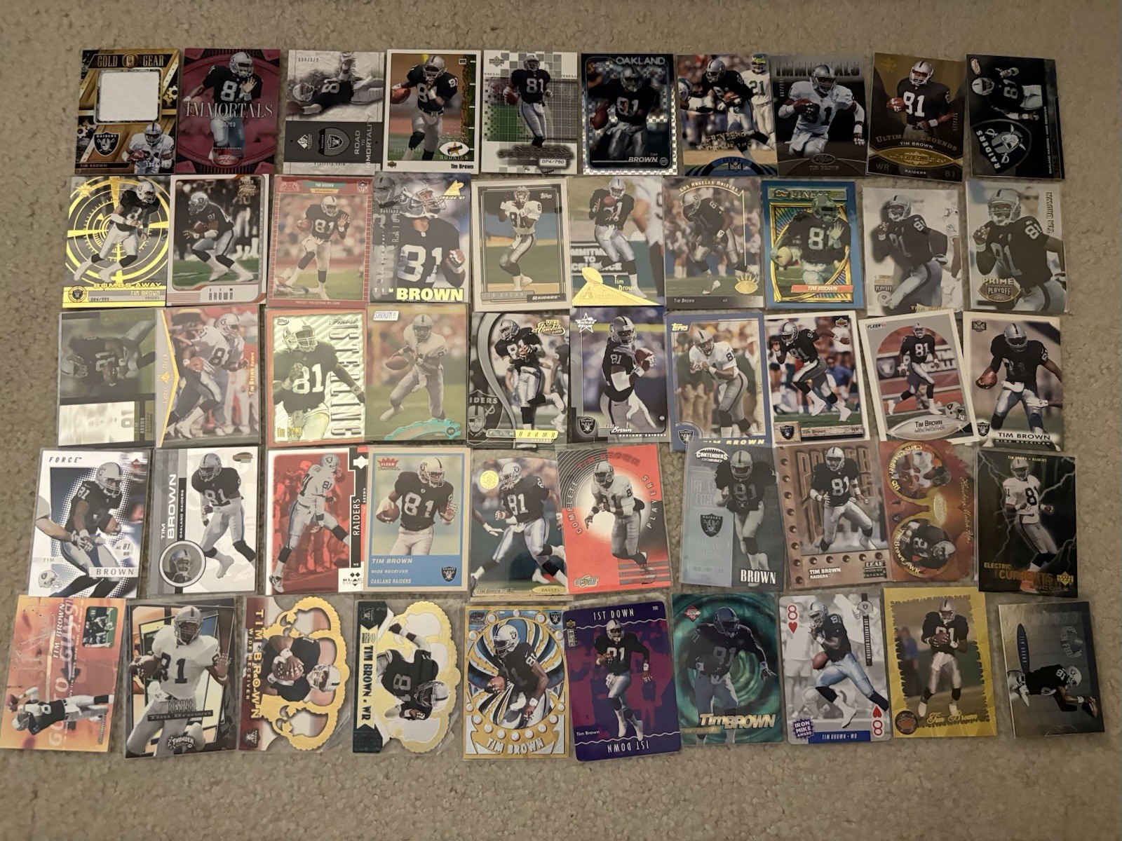 Ridiculous Tim Brown ~ X 204 Card Lot - Inserts, GU, Refractor #’D Raiders 👀