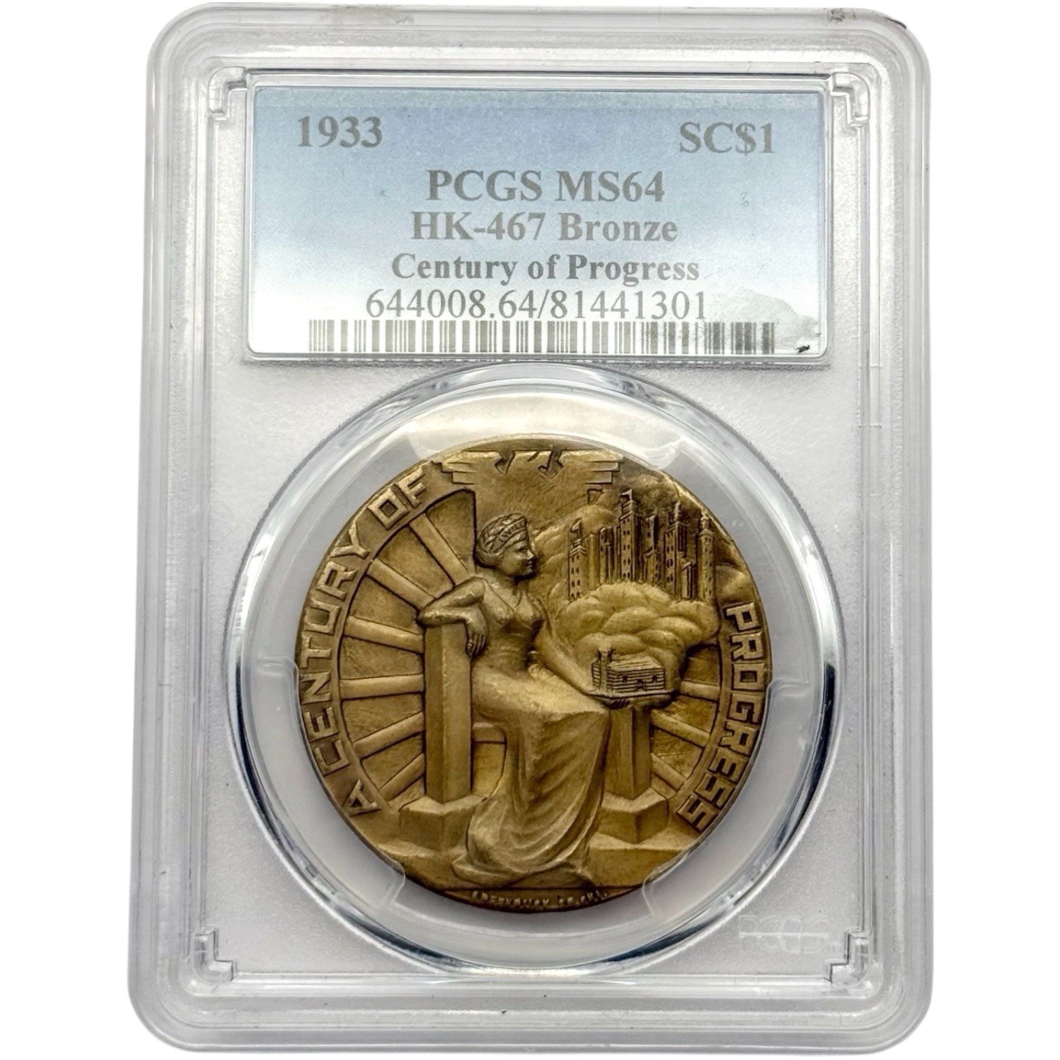1933 Chicago, IL Century of Progress Expo, HK-467 SC$1 -PCGS MS64-TOP POP