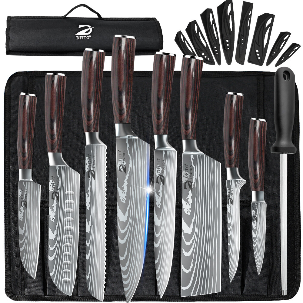 9PCS Handmade HAND FORGED DAMASCUS STAINLESS STEEL CHEF KNIFE Set Kitchen Knives 9PCS Handmade HAND FORGED DAMASCUS STAINLESS STEEL CHEF KNIFE Set Kitchen Knives