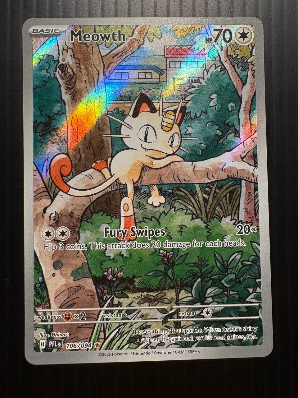 Meowth 106/094 Me02: Phantasmal Flames Holo Pokémon TCG - NM/M
