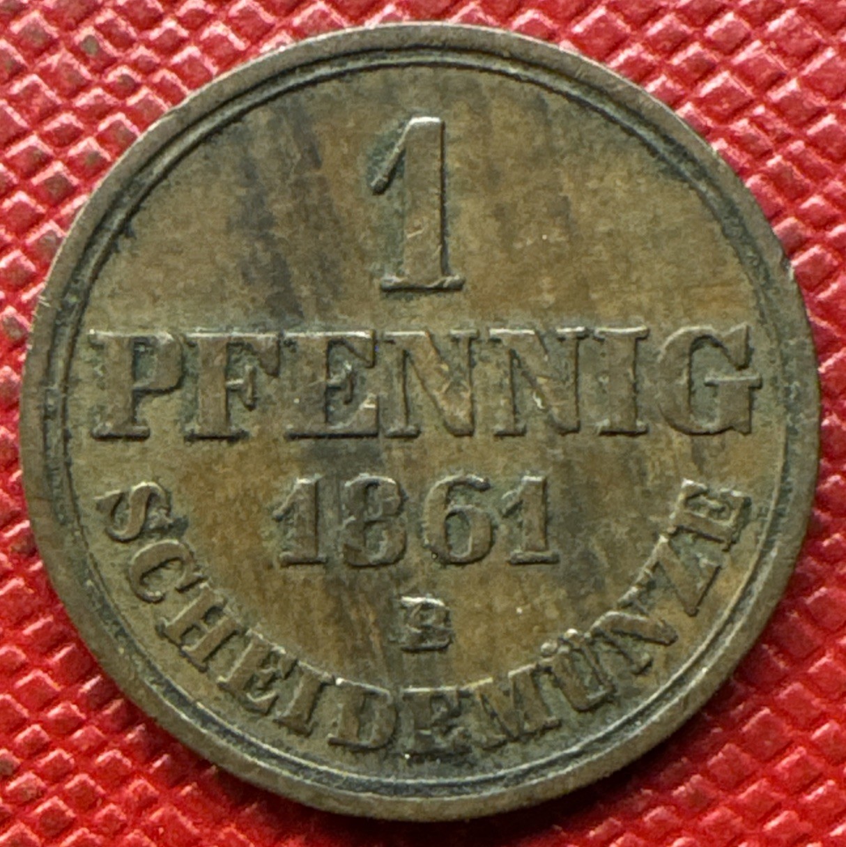 Germany, Hannover 1861-B Copper 1 Pfennig. George V. KM# 233