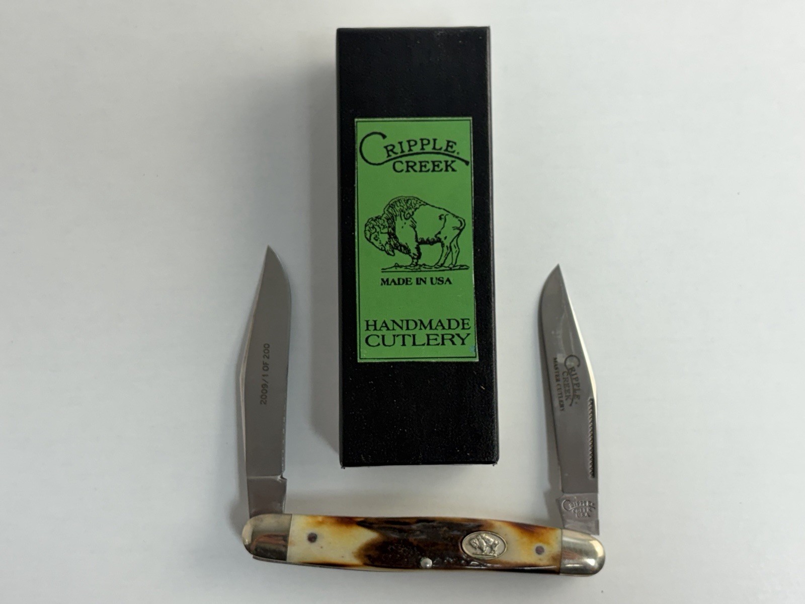 Rare 2009 Cripple Creek USA Sambar Stag D2 Muskrat Knife 1/ 200 Rare 2009 Cripple Creek USA Sambar Stag D2 Muskrat Knife 1/ 200
