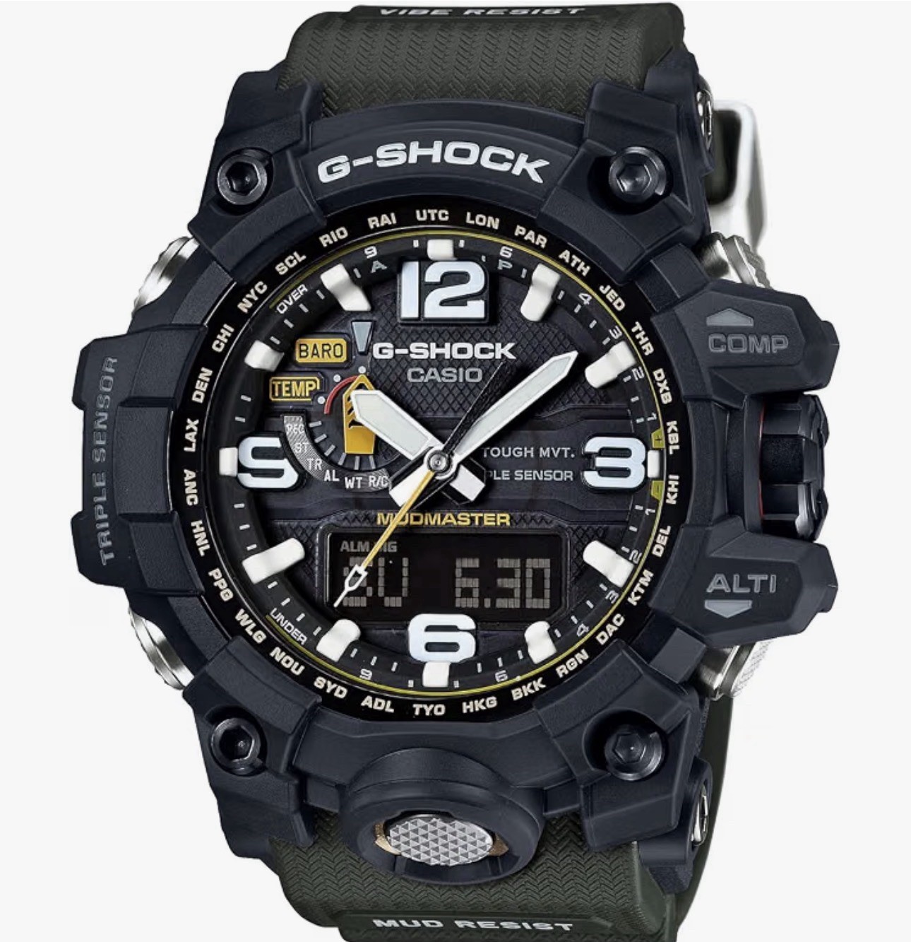 Casio G-SHOCK Mudmaster Analog/Digital Quartz 200m Black Resin Box & Manual