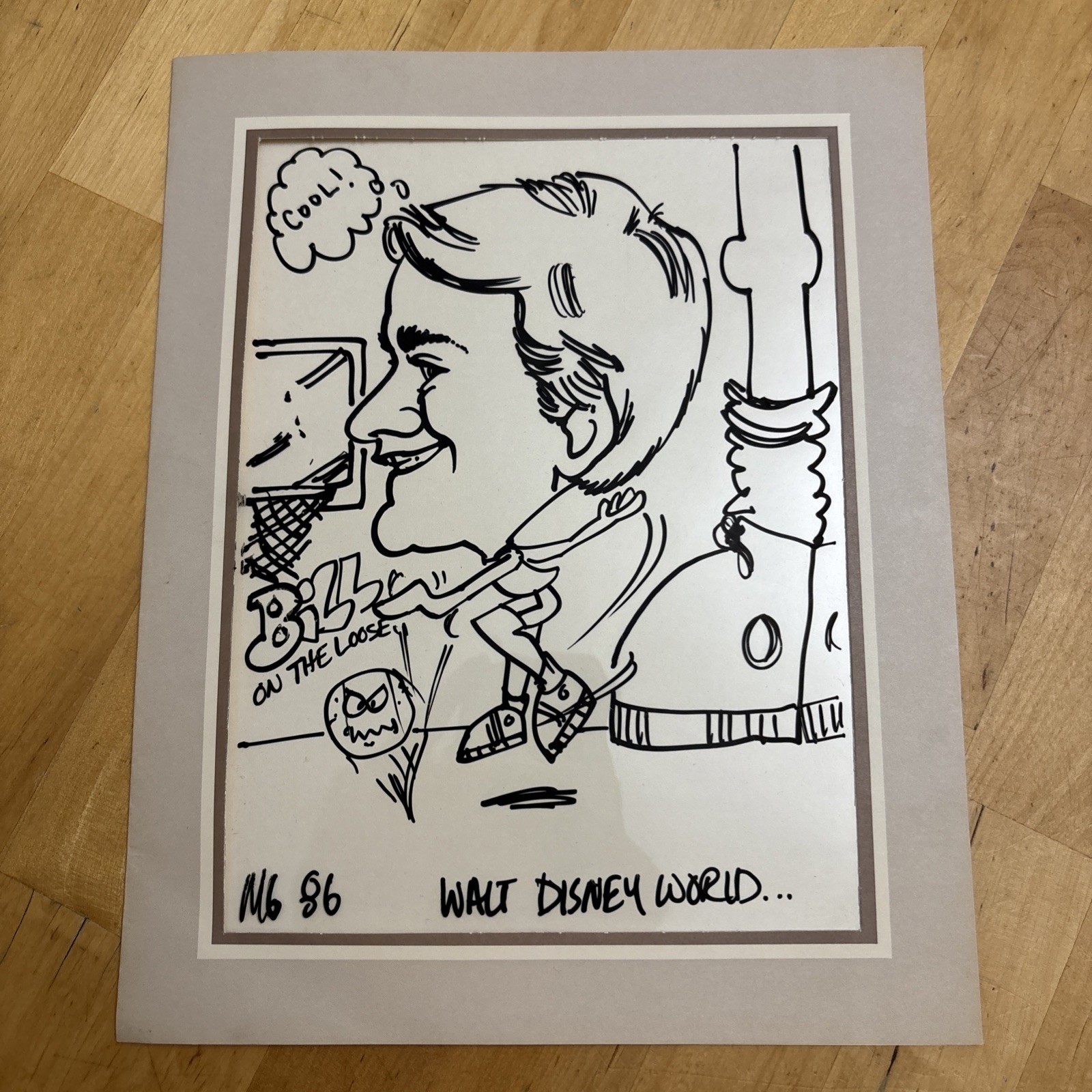 1986 Walt Disney World Original Hand-Drawn Caricature Signed MB 1986 Walt Disney World Original Hand-Drawn Caricature Signed MB