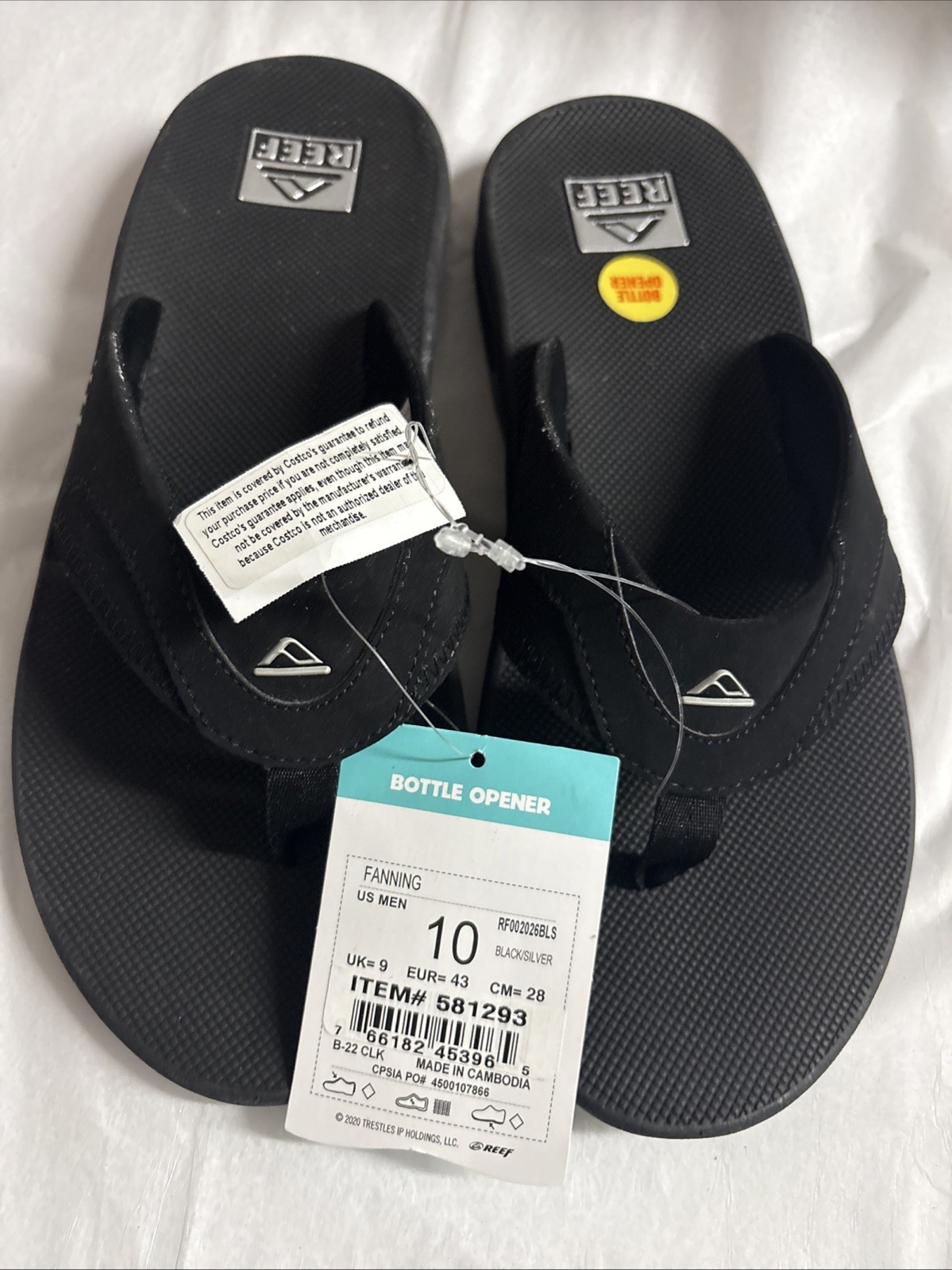 Reef Flip Flop Sandals With Bottle Opener Black Size 10 Men’s Reef Flip Flop Sandals With Bottle Opener Black Size 10 Men’s