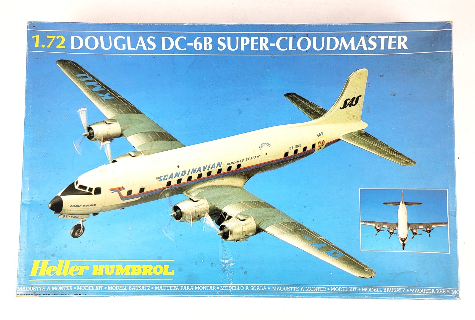 Heller Humbrol 1/72 Douglas DC-6B #80315 Vintage 1980s Issue Open, Sealed Parts