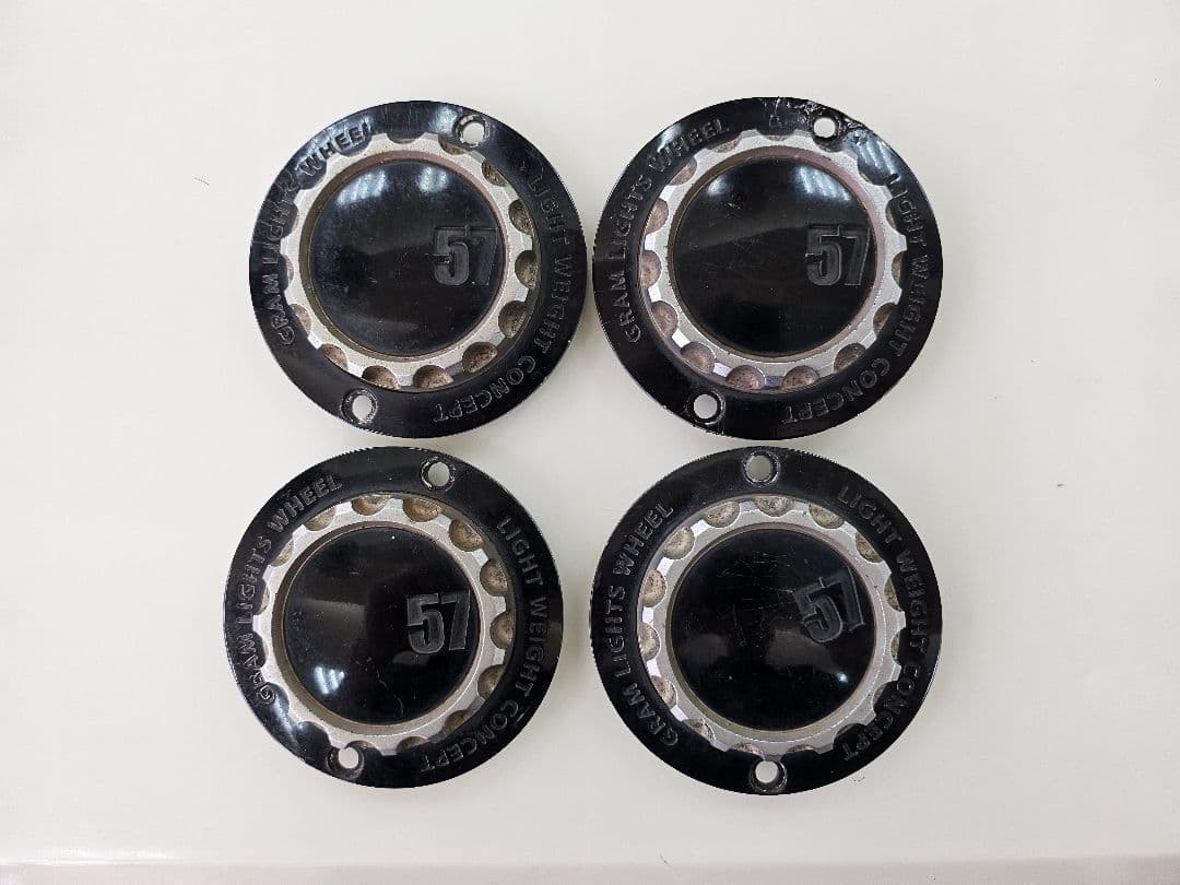 Genuine RAYS Gram Lights Wheel Center Cap Emblem Badge 4P Set OEM JDM
