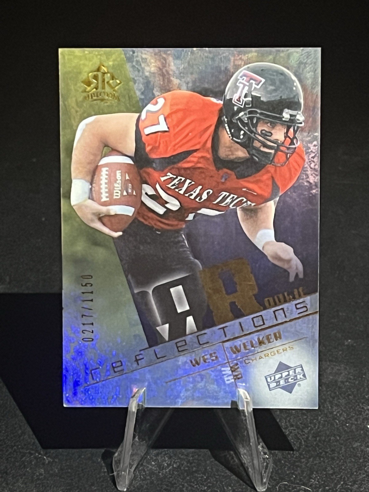 2004 Upper Deck Reflections - Rookie Reflections Wes Welker #0217 /1150 (RC) 2004 Upper Deck Reflections - Rookie Reflections Wes Welker #0217 /1150 (RC)