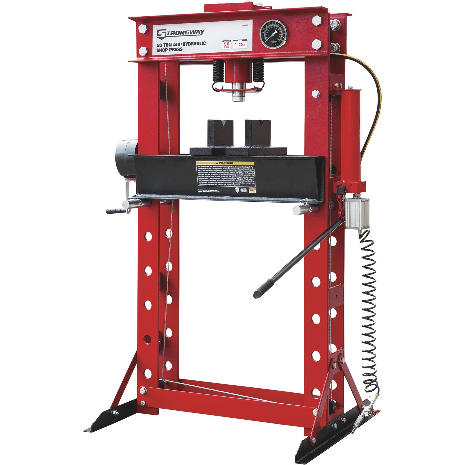 Strongway 50-Ton Pneumatic Shop Press with Gauge and Winch Strongway 50-Ton Pneumatic Shop Press with Gauge and Winch
