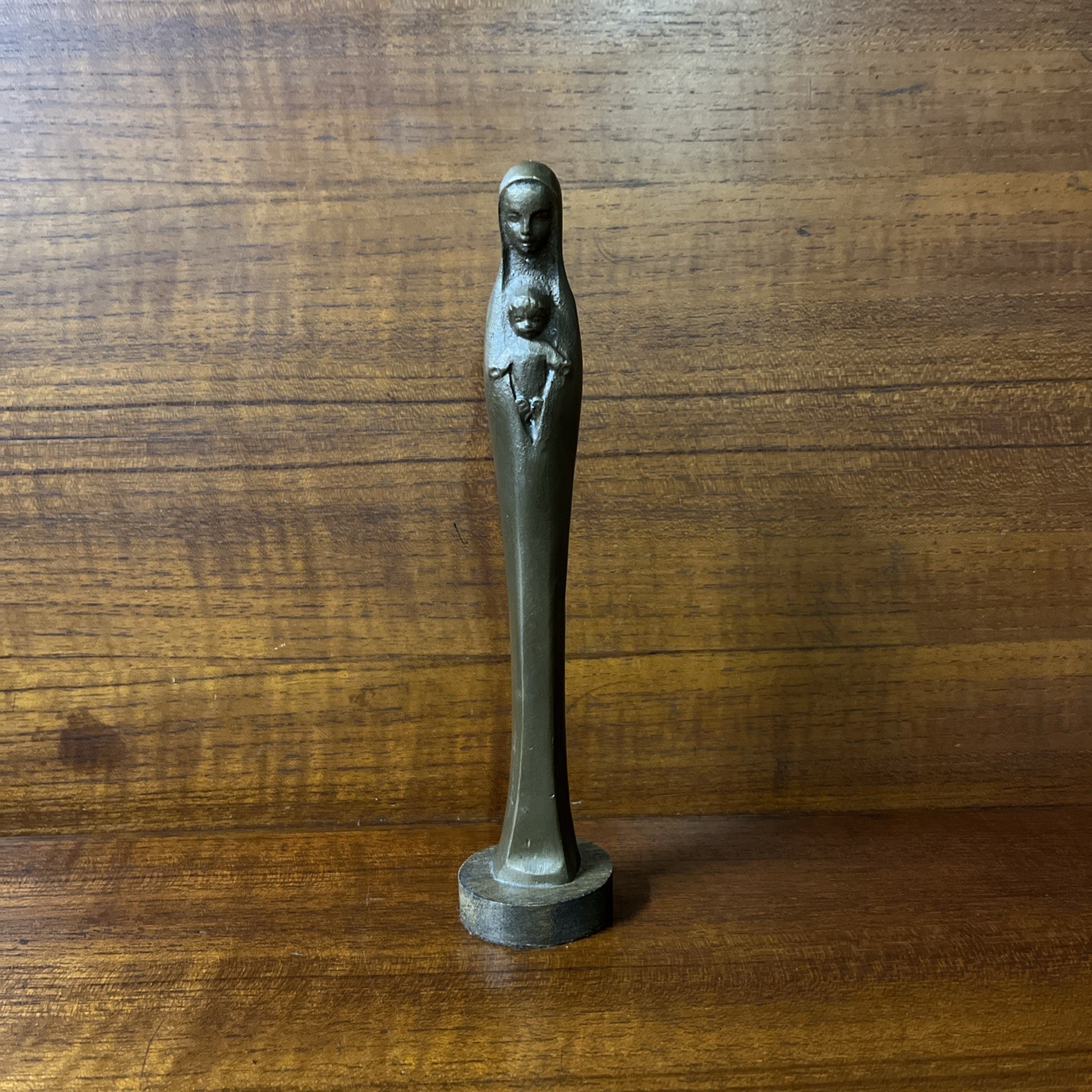 VINTAGE LEOPOLDINE MIMOVICH MARY JESUS MOTHER & CHILD CAST BRONZE STATUE VINTAGE LEOPOLDINE MIMOVICH MARY JESUS MOTHER & CHILD CAST BRONZE STATUE