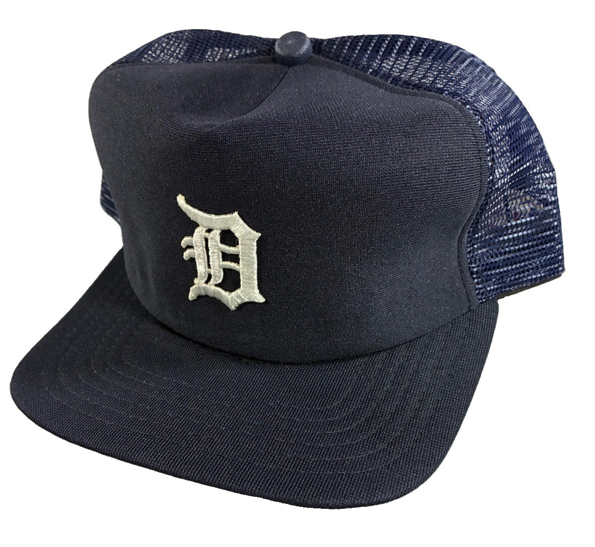 Vtg 1980s New Era Pro Model Detroit Tigers Trucker Hat Dupont Visor Made in USA Vtg 1980s New Era Pro Model Detroit Tigers Trucker Hat Dupont Visor Made in USA