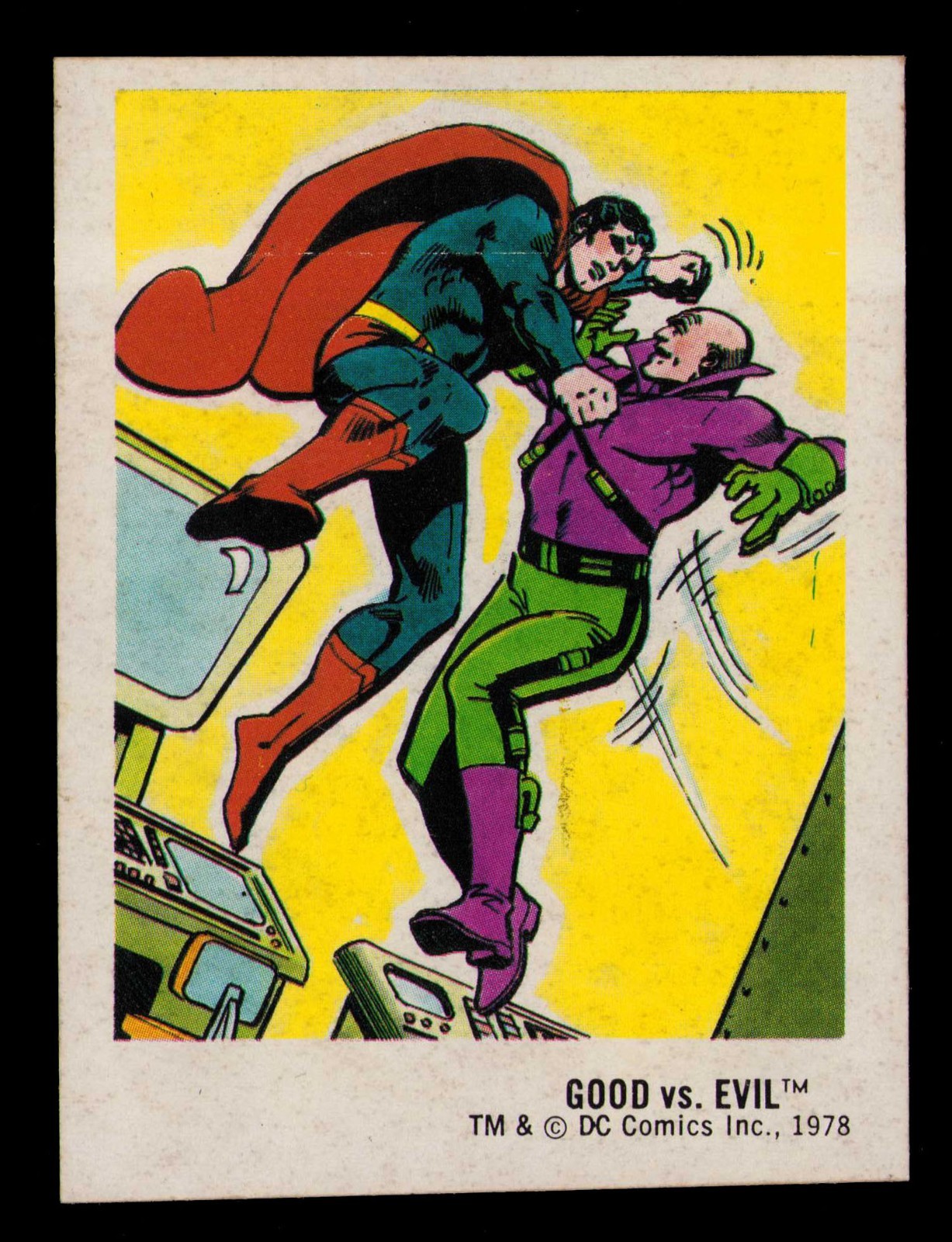 1978 ORIGINAL Tastee DC Comics Superheroes Stickers GOOD vs EVIL Card 17 of 30