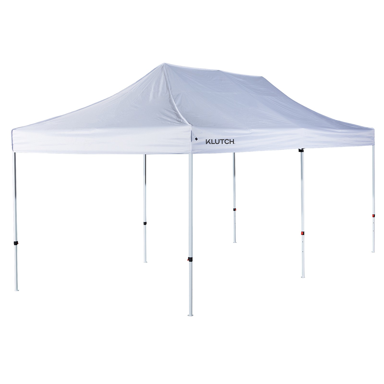 Klutch Pop-Up Canopy Tent, 10ft. x 20ft., Telecopic Legs, White, Waterproof,