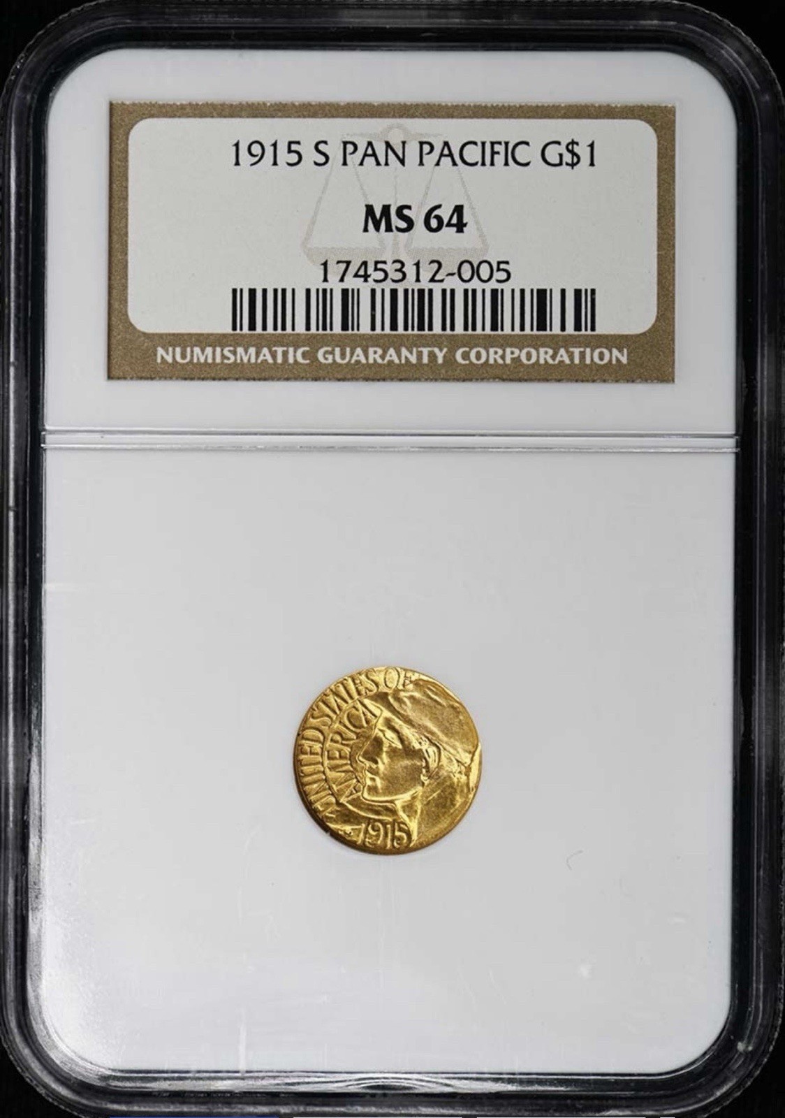 1915-S G$1 NGC MS64 Gold Dollar Panama Pacific 1915-S G$1 NGC MS64 Gold Dollar Panama Pacific