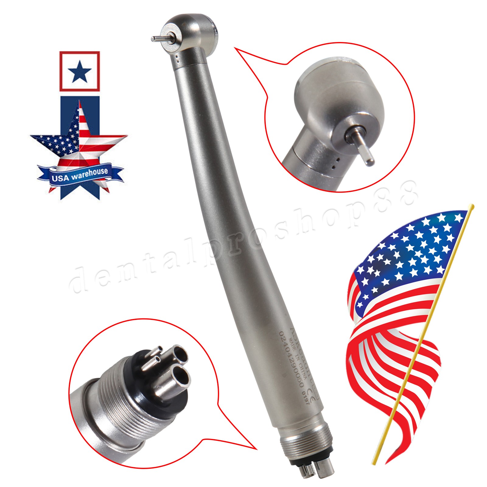 1-10Pack Dental LED E-generator /High Speed Handpiece 4Hole Turbine Push Button