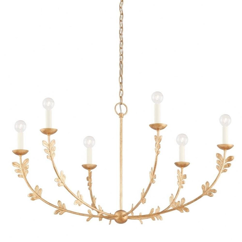 6 Light Chandelier In Whimsical Style-22 Inches Tall and 40 Inches Wide-Gold