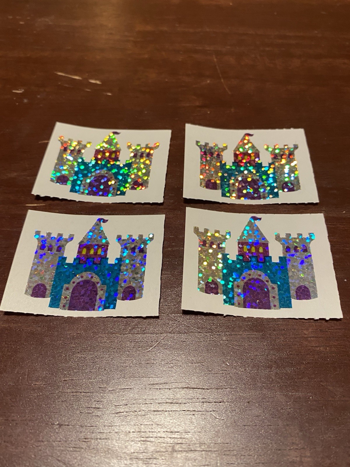 Vintage 1994 Mrs Grossmans Glitter Tower Castle Sticker Mod Julie Cohen NOS