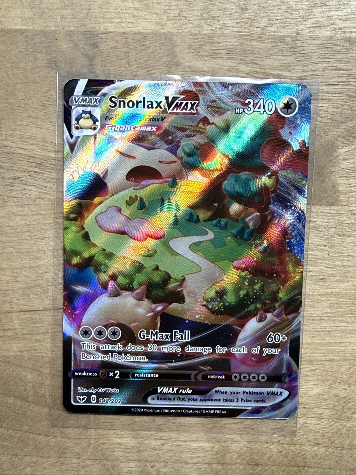 The Pokémon Company Pokémon TCG Snorlax VMAX 142/202 SWSH01 Holo Full Art