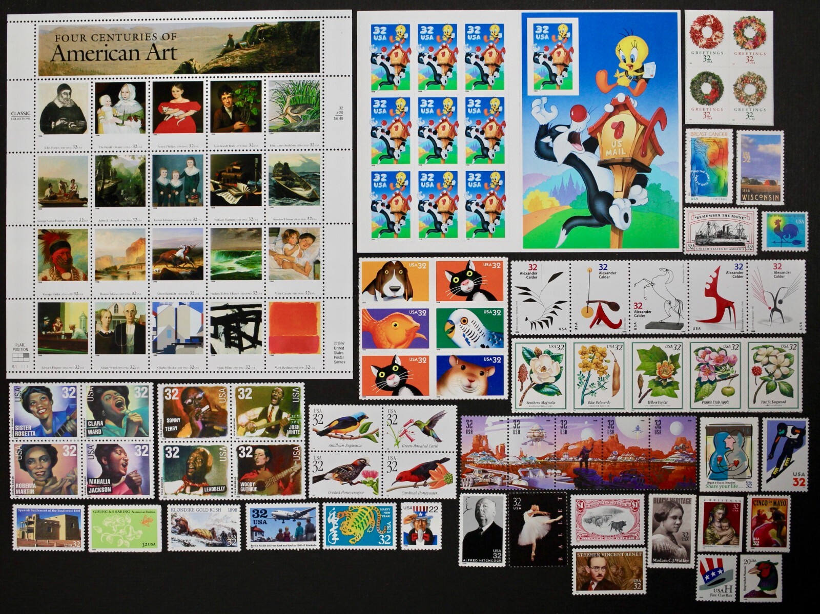 1998 U.S. Commemorative Year Set 87 stamps including Sheets, Mint NH, see scans 1998 U.S. Commemorative Year Set 87 stamps including Sheets, Mint NH, see scans