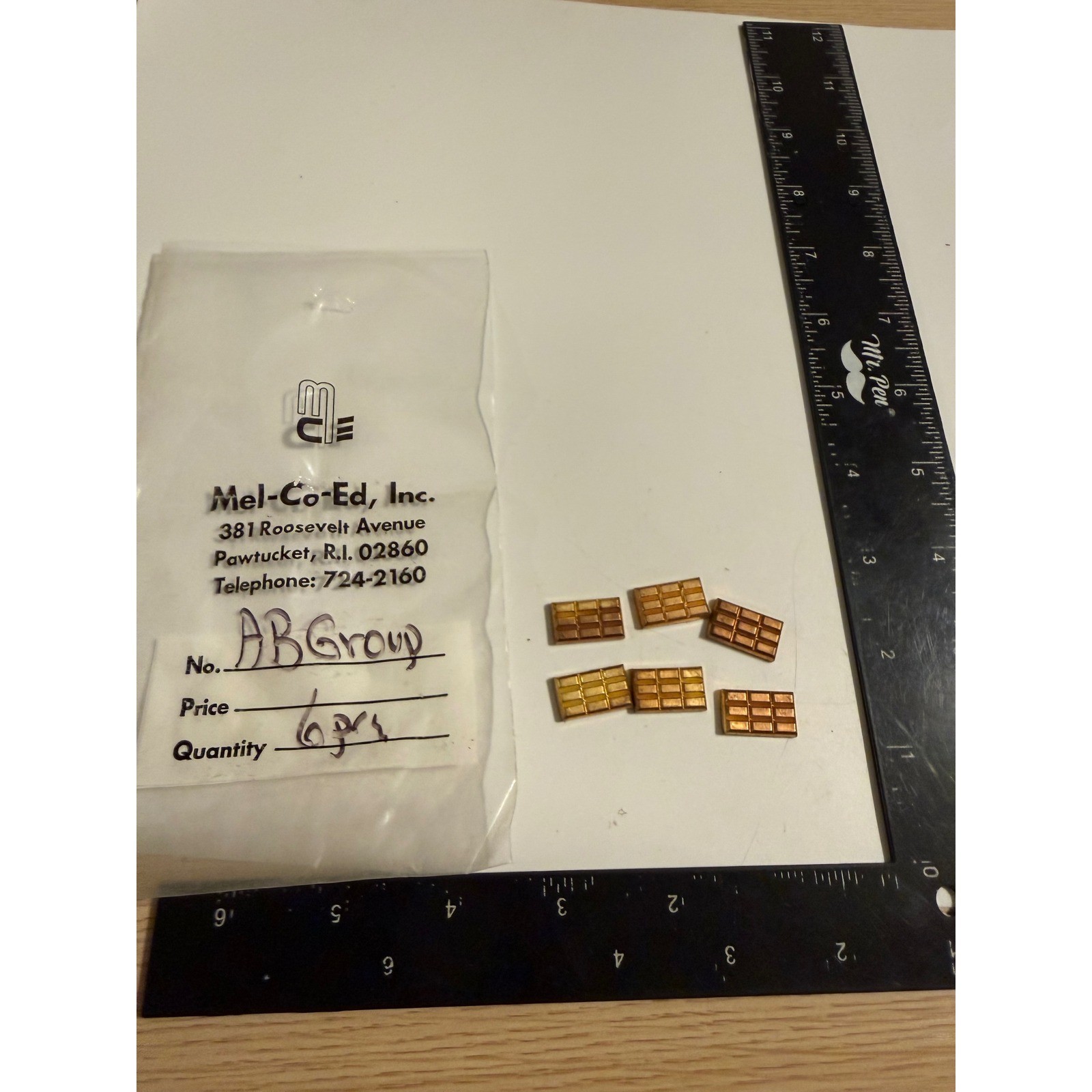 Mel-Co-Ed Inc Gold Tone Rectangular Grid Jewelry Findings 6pcs AB Group Mel-Co-Ed Inc Gold Tone Rectangular Grid Jewelry Findings 6pcs AB Group