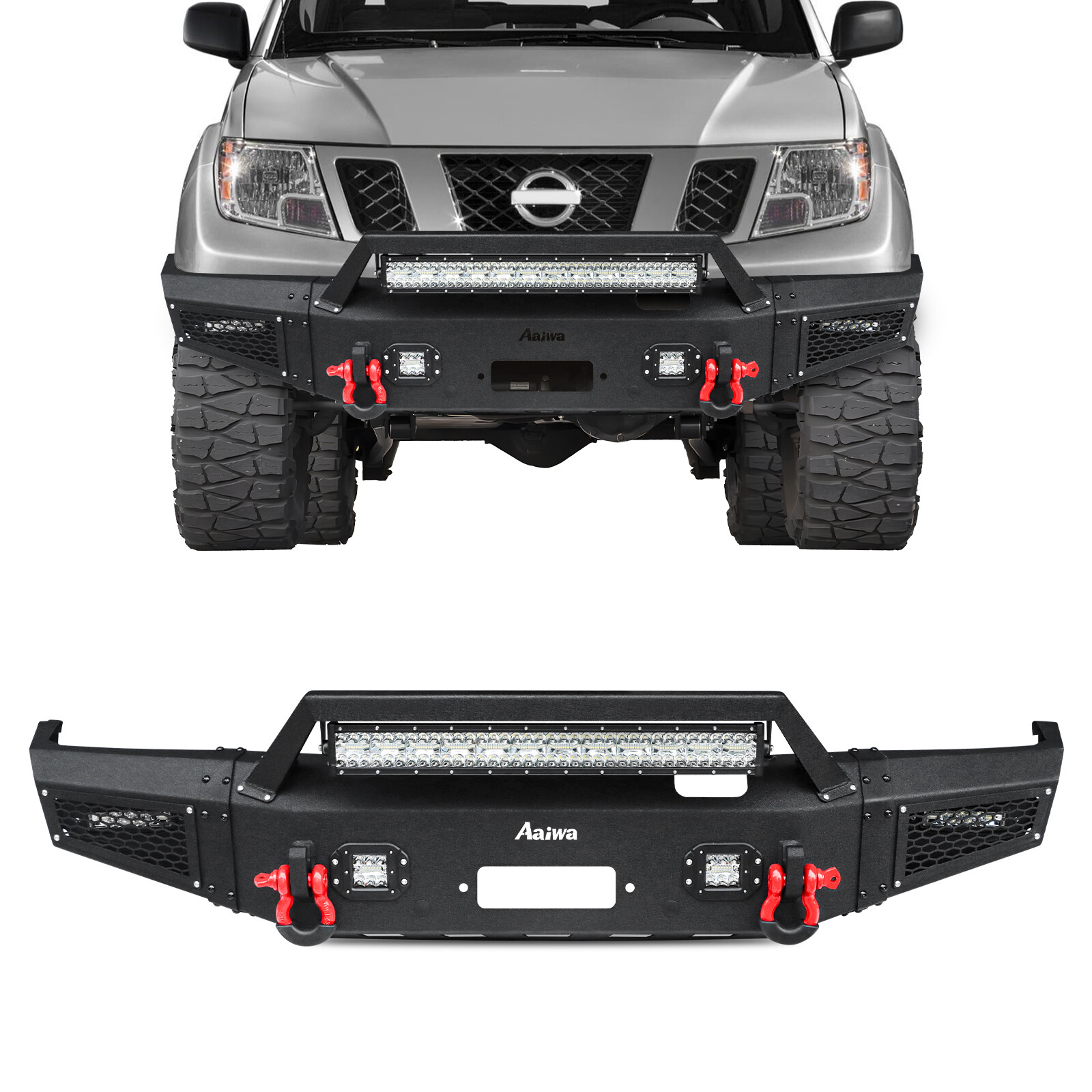 Fits 2005-2022 Nissan Frontier New Steel Front/Rear Bumper w/Winch Plate&Lights