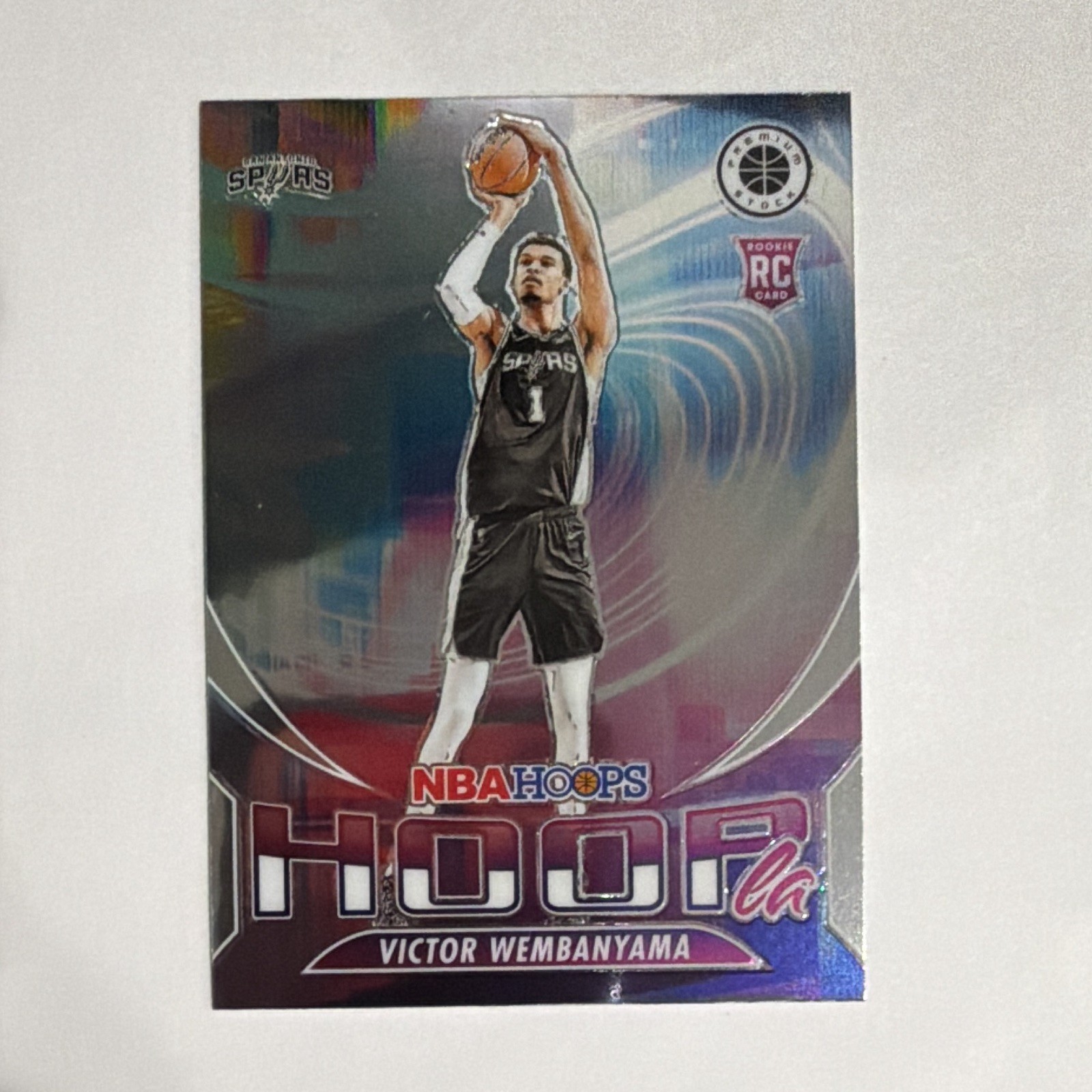 Panini 2023-24 NBA Hoops Premium Stock Hoopla Victor Wembanyama Spurs #5 RC Panini 2023-24 NBA Hoops Premium Stock Hoopla Victor Wembanyama Spurs #5 RC