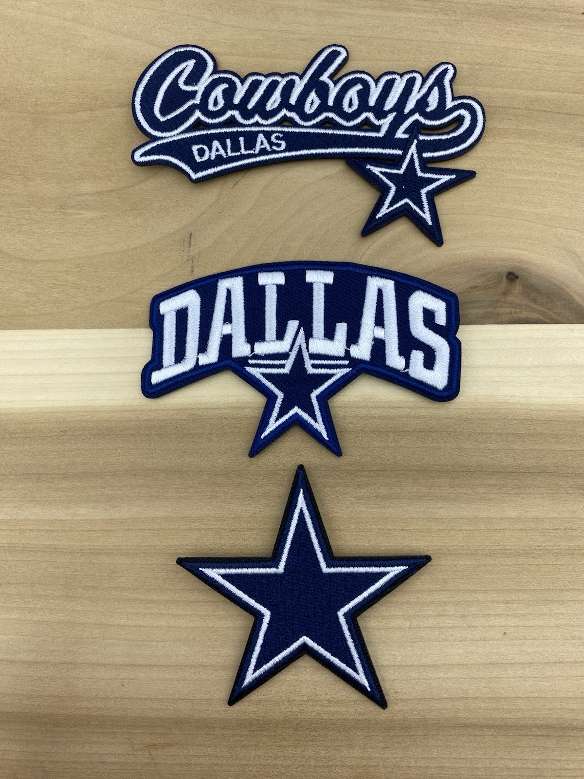 Lot Set Of 3 Embroidered Dallas Cowboys Iron On Patches 2.5”-3” Lot Set Of 3 Embroidered Dallas Cowboys Iron On Patches 2.5”-3”