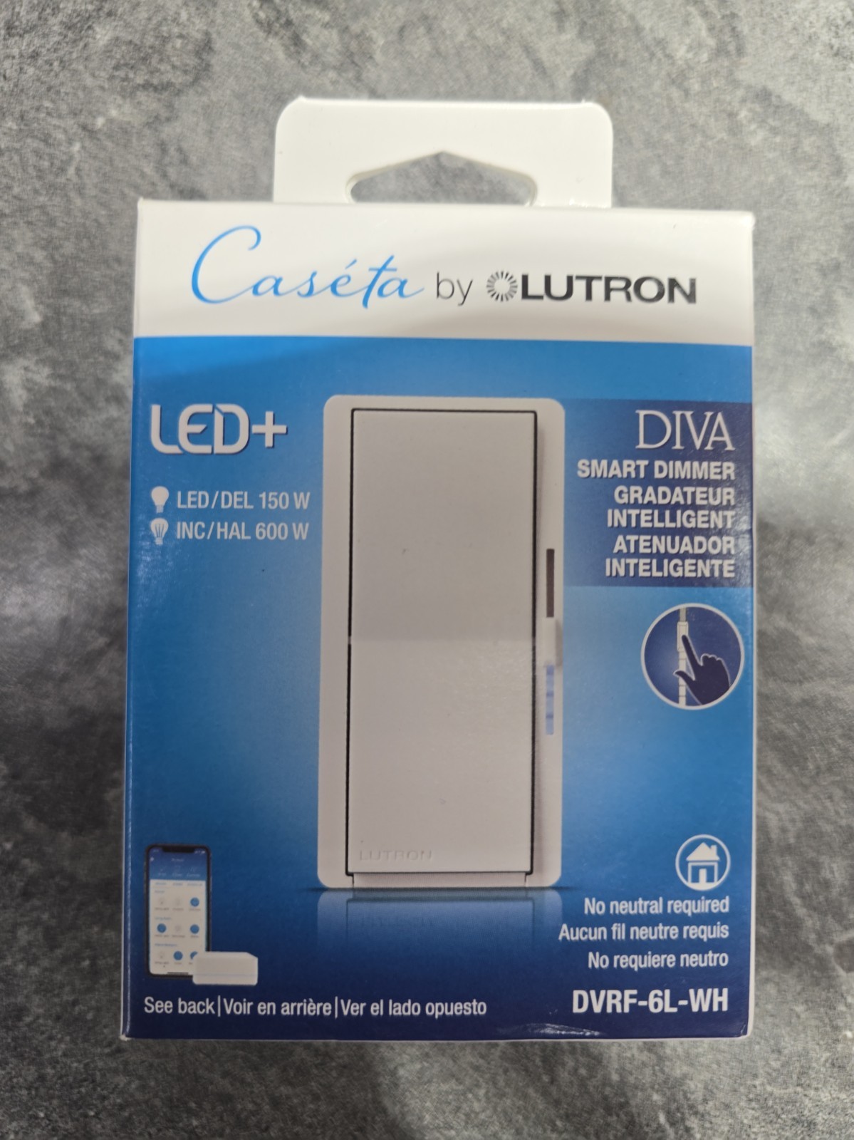 Lutron Caseta Diva Smart Dimmer - White (DVRF-6L-WH) Lutron Caseta Diva Smart Dimmer - White (DVRF-6L-WH)