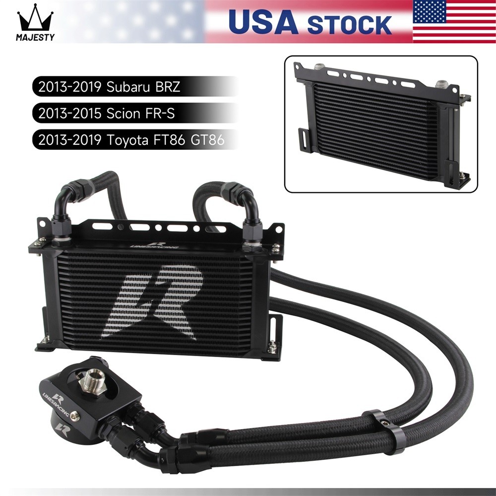 AN10 19 Row Oil Cooler Kit With Thermostatic For Subaru BRZ 13-19 Scion FR-S BK AN10 19 Row Oil Cooler Kit With Thermostatic For Subaru BRZ 13-19 Scion FR-S BK