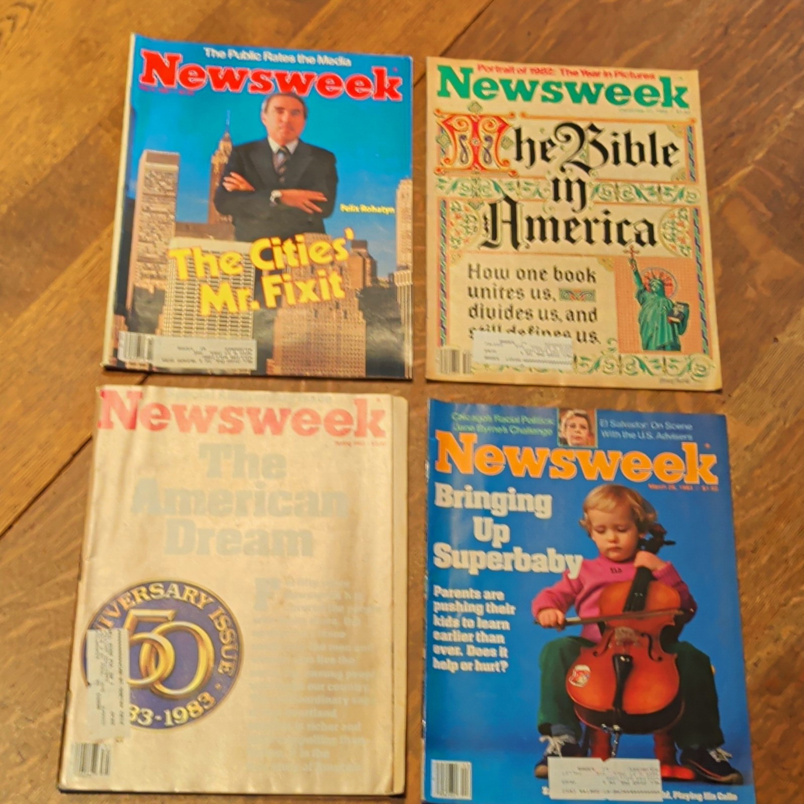 Newsweek Magazine 1983 Lot of 4 Issues Anniversary Issue English