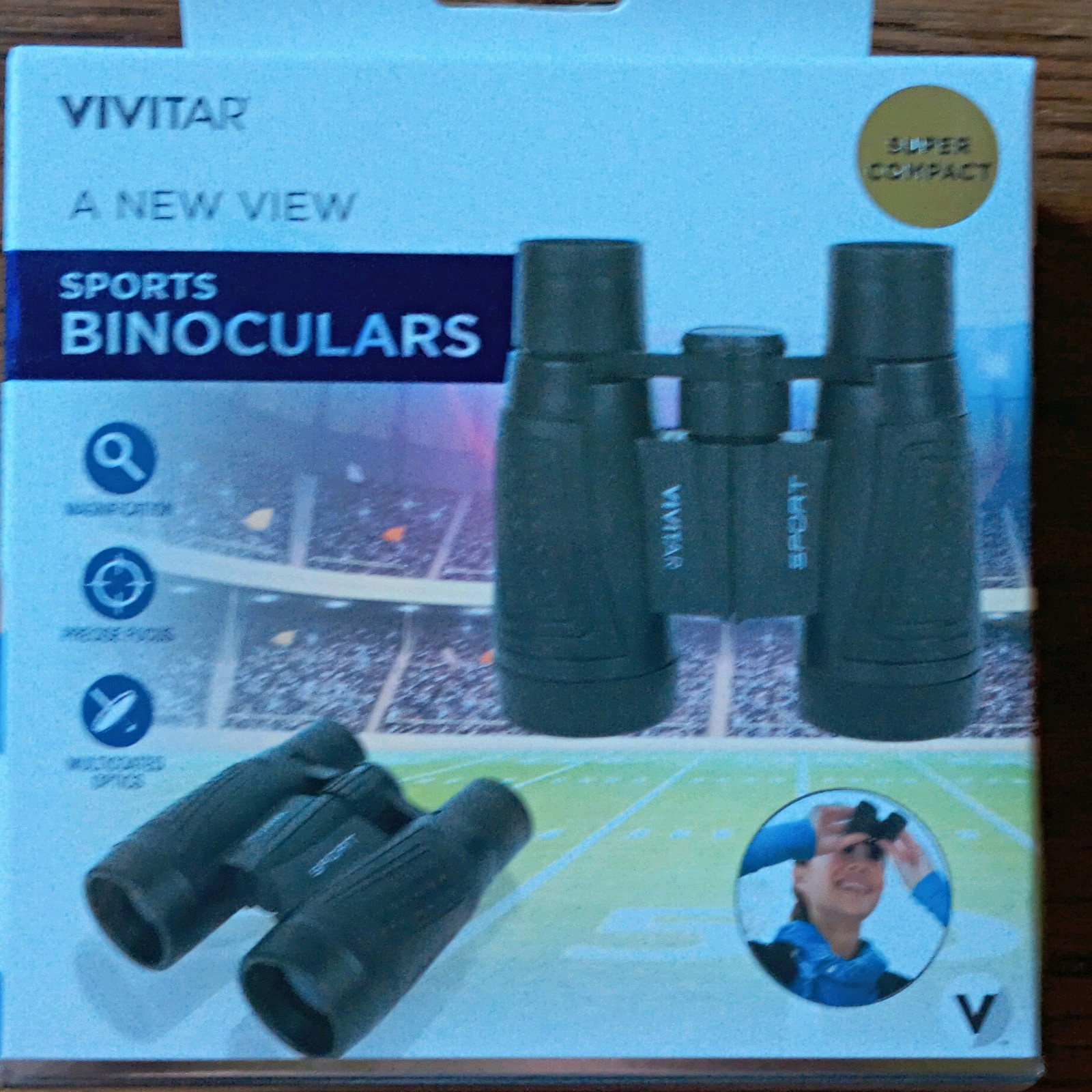 Vivitar Super Compact 2x Multi-Coated Binoculars w/ Cloth, Strap, Case