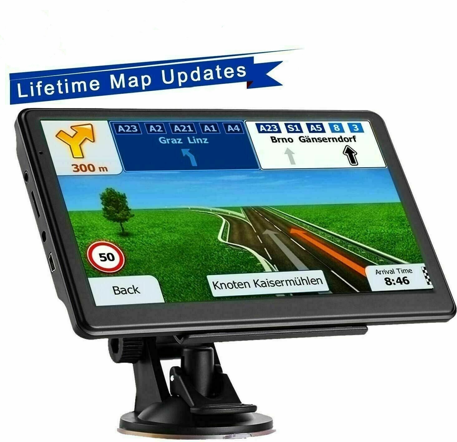7 Inch Car & Truck GPS Navigation System 256MB+8GB Navigator 77 Canada+Mexico+US