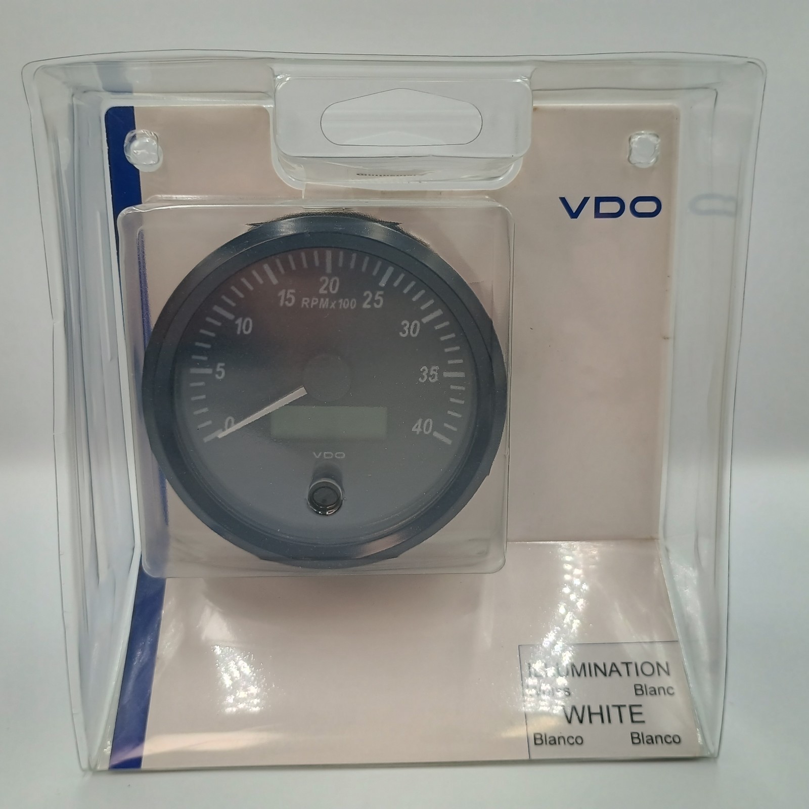 VDO SingleViu A2C3832800030 4in 100mm Tachometer 4000 RPM Hourmeter 12/24V