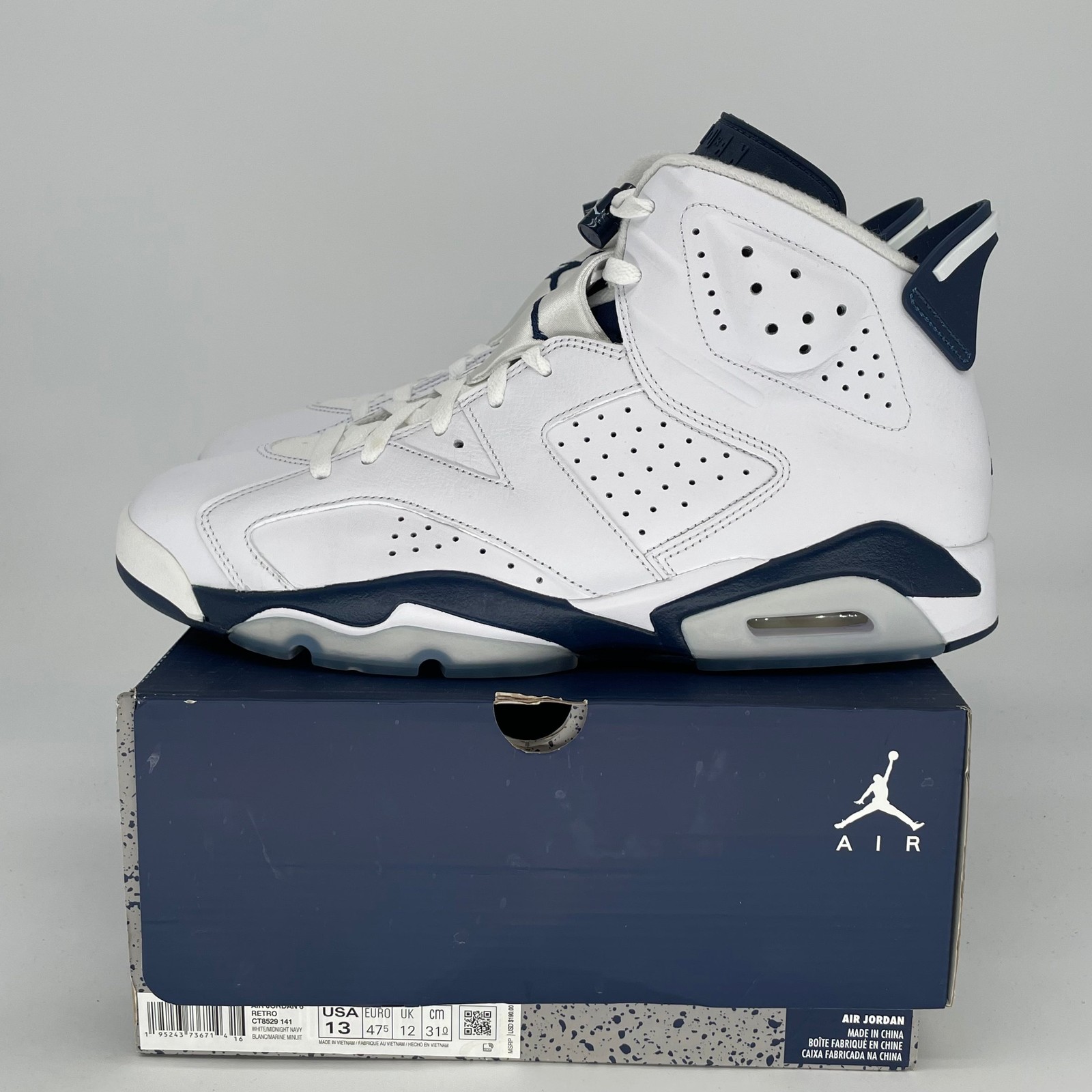 Size 13M/14.5W - Jordan 6 Retro Midnight Navy (2022) CT8529-141
