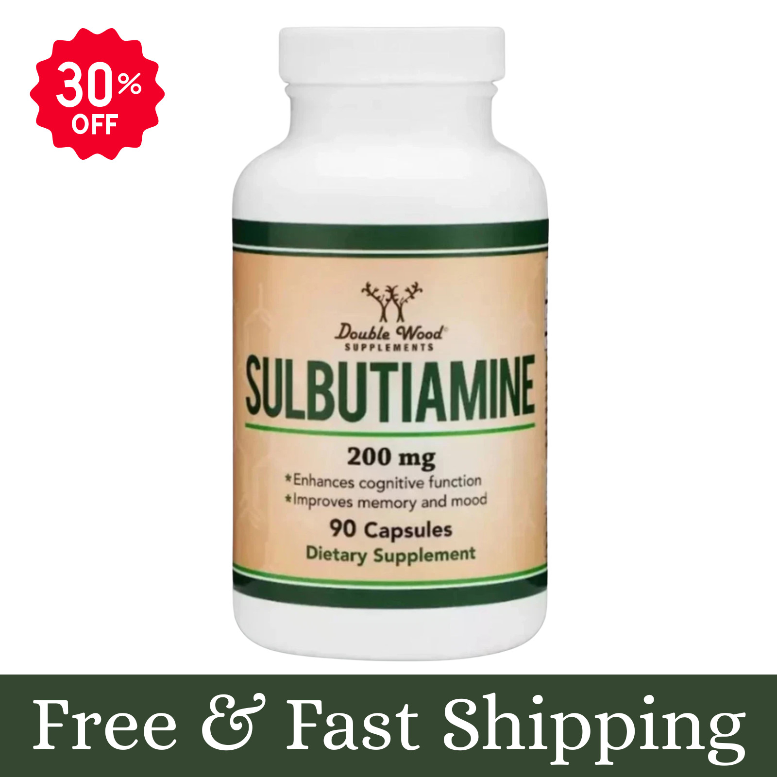 Sulbutiamine, 90 x 200mg Capsules - Memory, Mood, Cognitive Nootropic Supplement