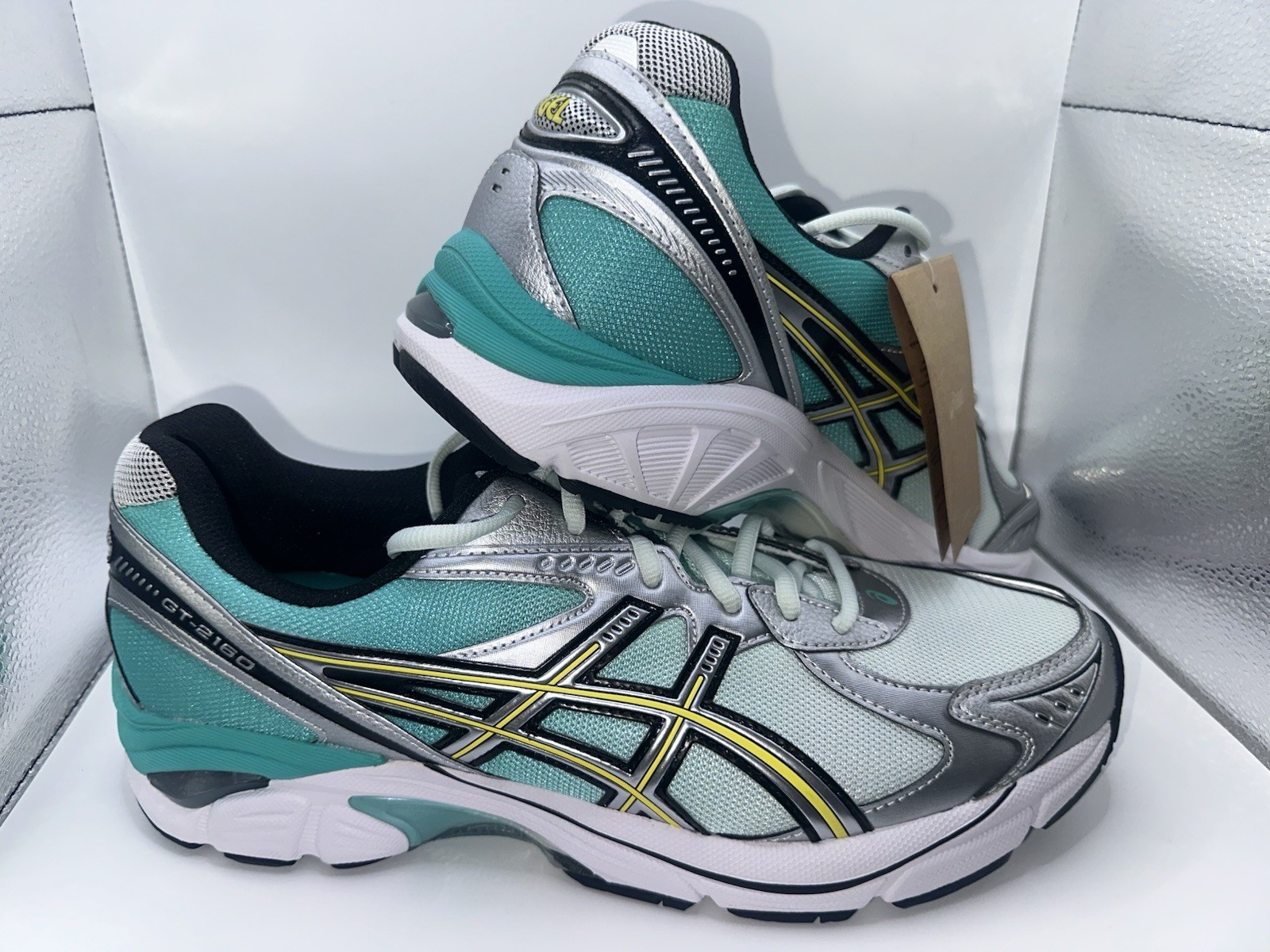 ASICS Unisex 11M/12.5W GT 2160 Running Shoes Silver/Golden Yellow/Pale Mint ASICS Unisex 11M/12.5W GT 2160 Running Shoes Silver/Golden Yellow/Pale Mint