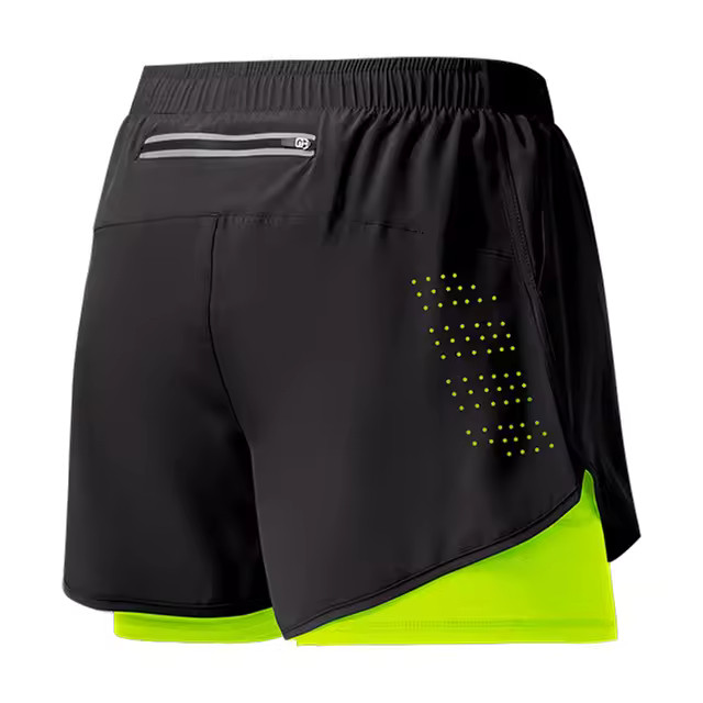 Men's Quick-Dry Double Layer Running Shorts Fitness Gym Training Sportwear Gym
