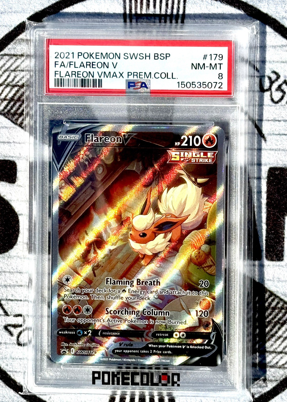 Flareon V #179 SWSH Black Star Promo Alt Art 2021 PSA 8 NM-MT Pokemon Slab