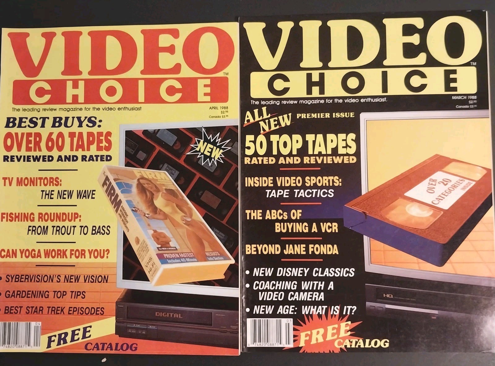 Vintage Video Choice Magazine Lot 1988 Premier Issue March & April VHS VCR
