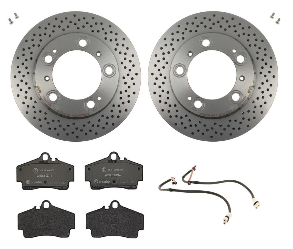 Brembo Rear Brake Kit Low-Met Pads Disc Rotors For Porsche 911 Carrera Targa 4
