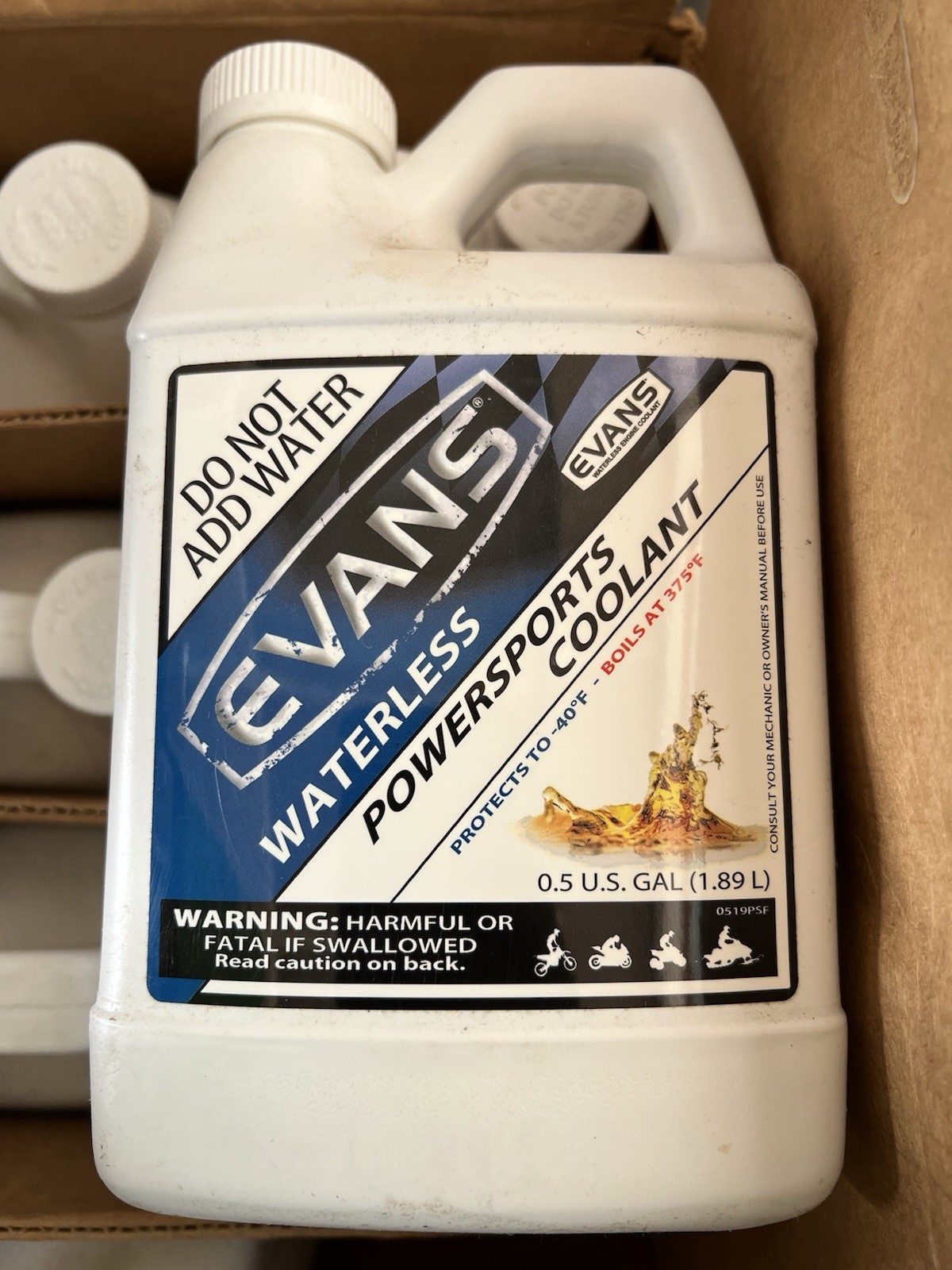  4 Bottles  Evans- Powersports Waterless Coolant-1/2 Gallon