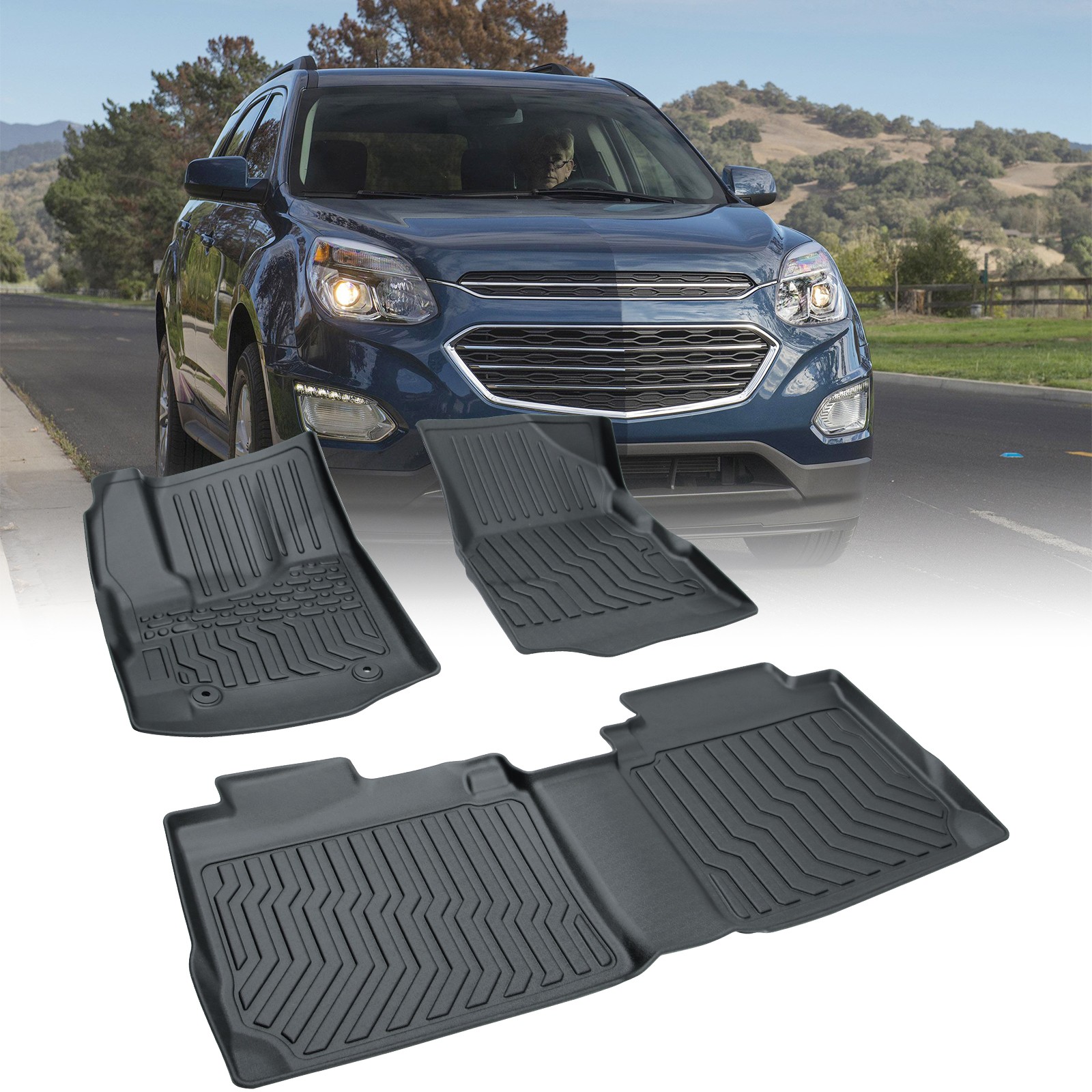 Fit For 2012-2017 Chevy Equinox/GMC Terrain All-Weather TPE Floor Mats Liners