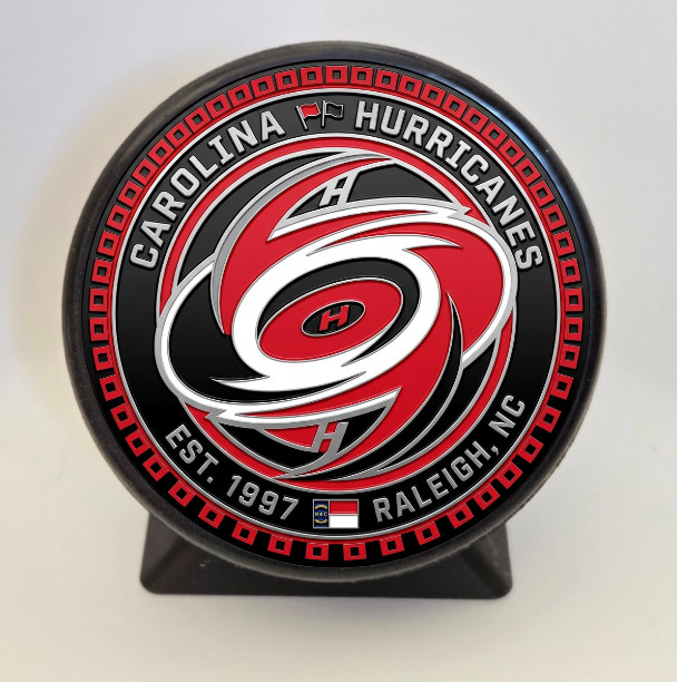 New 2026 Carolina Hurricanes Hockey Puck With Stand New 2026 Carolina Hurricanes Hockey Puck With Stand