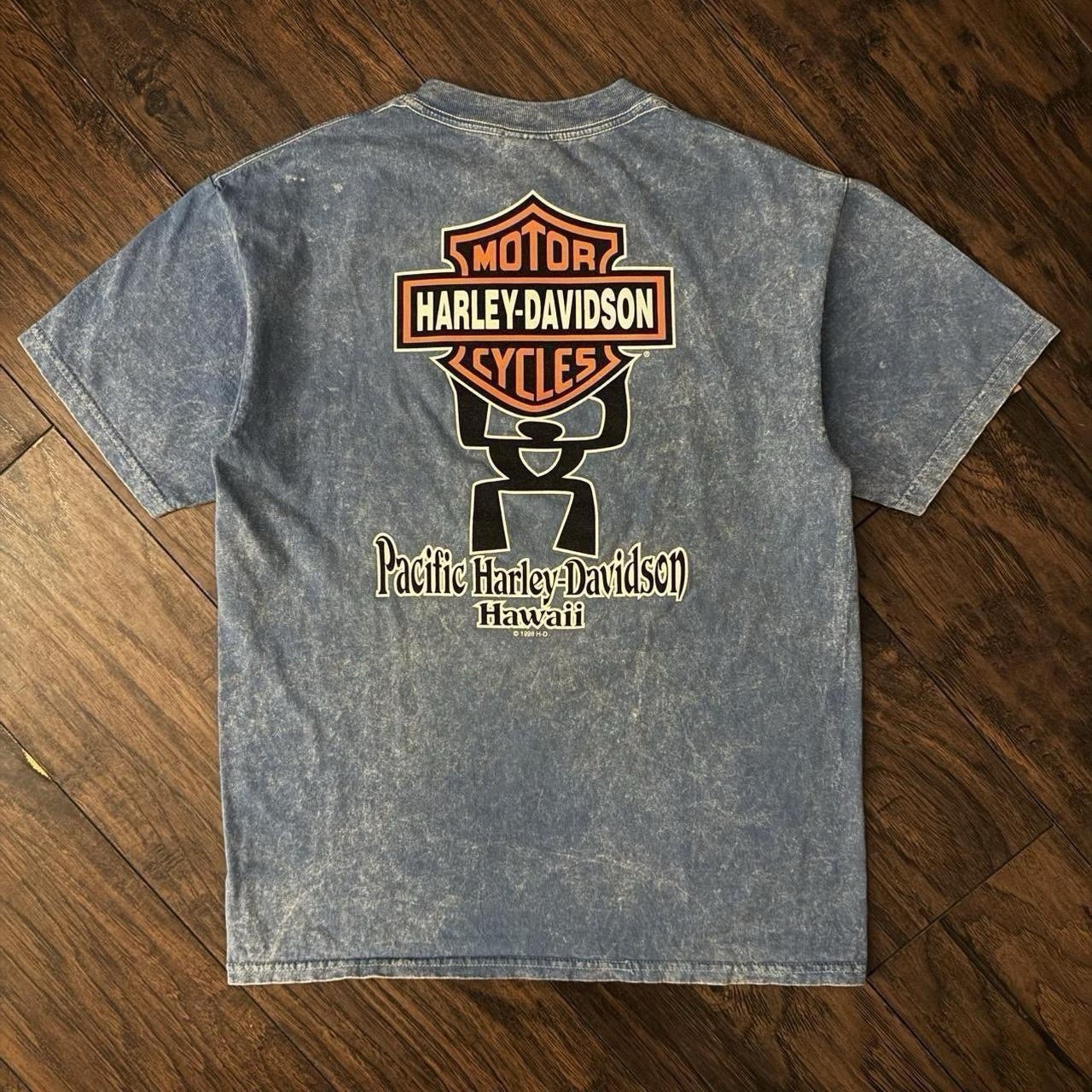 Vintage 1993 Harley Davidson Hawaii Tee | Made in USA |  Faded Blue