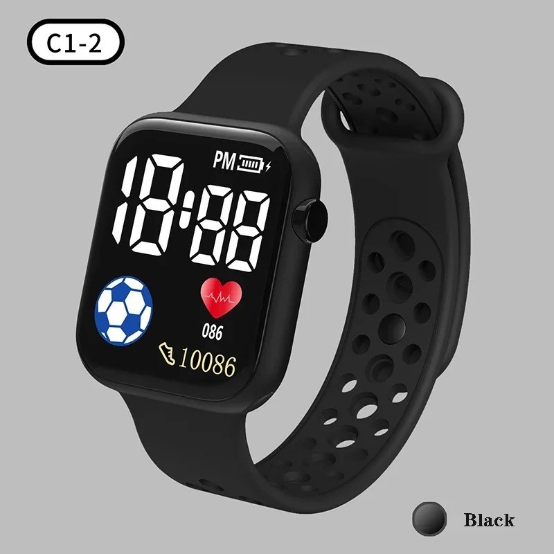 Kids Digital Watch Boys Girls LED Sports Watch Football Silicone Strap Gift