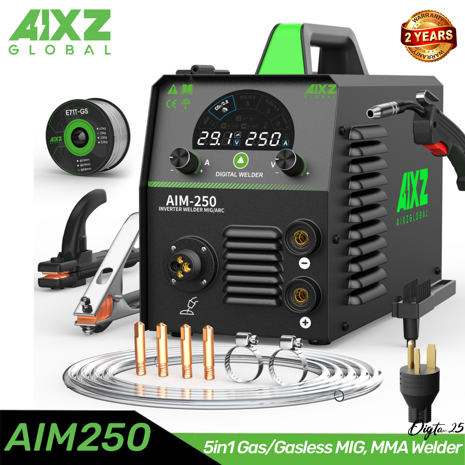 AIXZ 5in1 Gas/Gasless MIG Welding Machine 110V/220V MIG/TIG/MMA Welder Beginner AIXZ 5in1 Gas/Gasless MIG Welding Machine 110V/220V MIG/TIG/MMA Welder Beginner