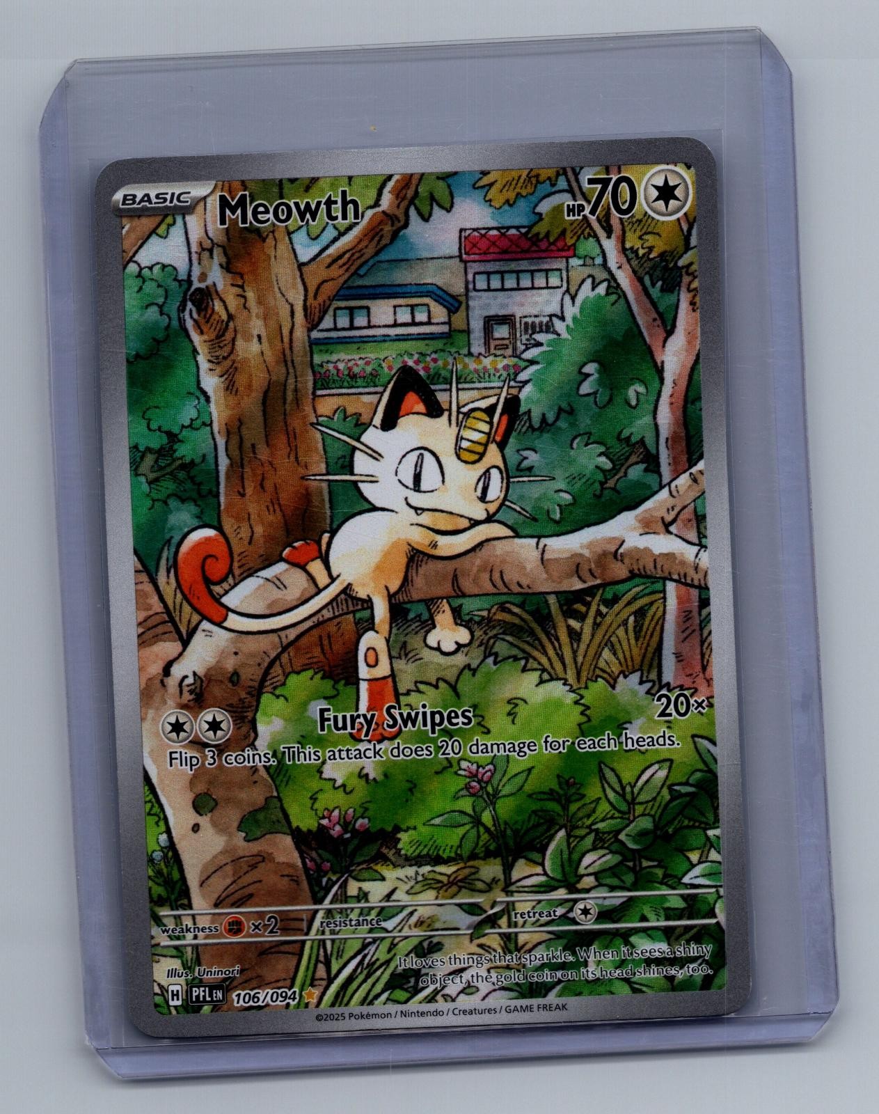 Meowth 106/094 Illustration Rare Phantasmal Flames Pokemon Holo Near Mint Meowth 106/094 Illustration Rare Phantasmal Flames Pokemon Holo Near Mint