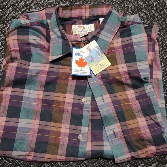Vintage Arnold Palmer Sears Plaid Button Down Shirt Men’s M NWT Deadstock