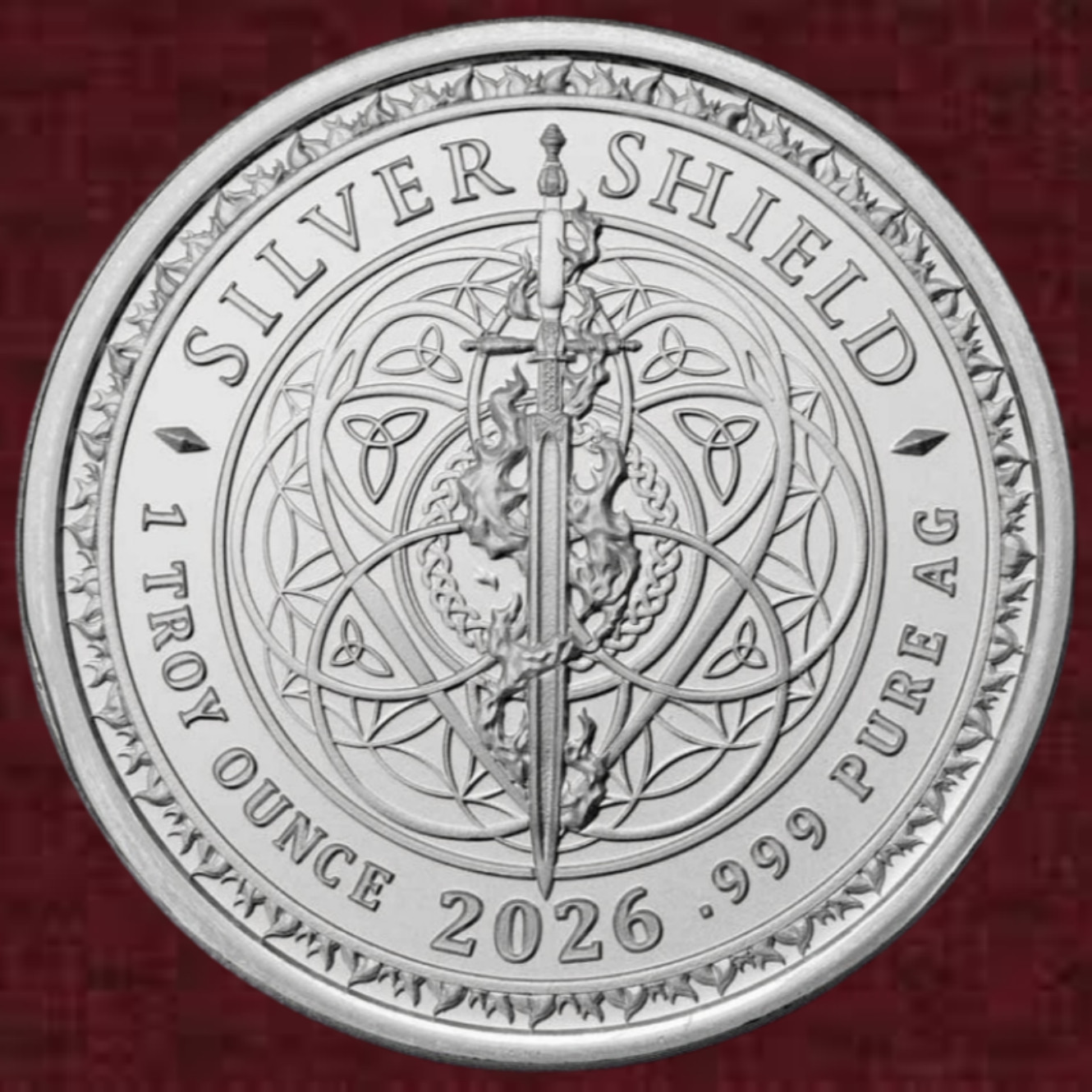 2026 - 1 oz .999 Fine JUSTICE Silver Round Silver Shield BU COIN-WITH CAPSULE